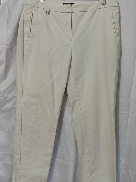Adrianna Papell Pants - Adrianna Papell Cream Dress Pants with Subtle Ring Detail